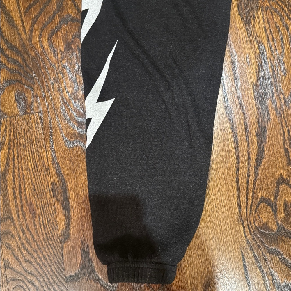 Aviator Nation Charcoal Sweatpants with White Lightening Bolt - Picture 4 of 9
